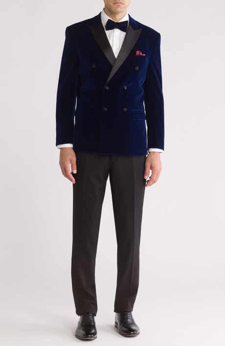 Gino Vitale Two-Piece Velvet Double Breasted Slim Fit Tuxedo