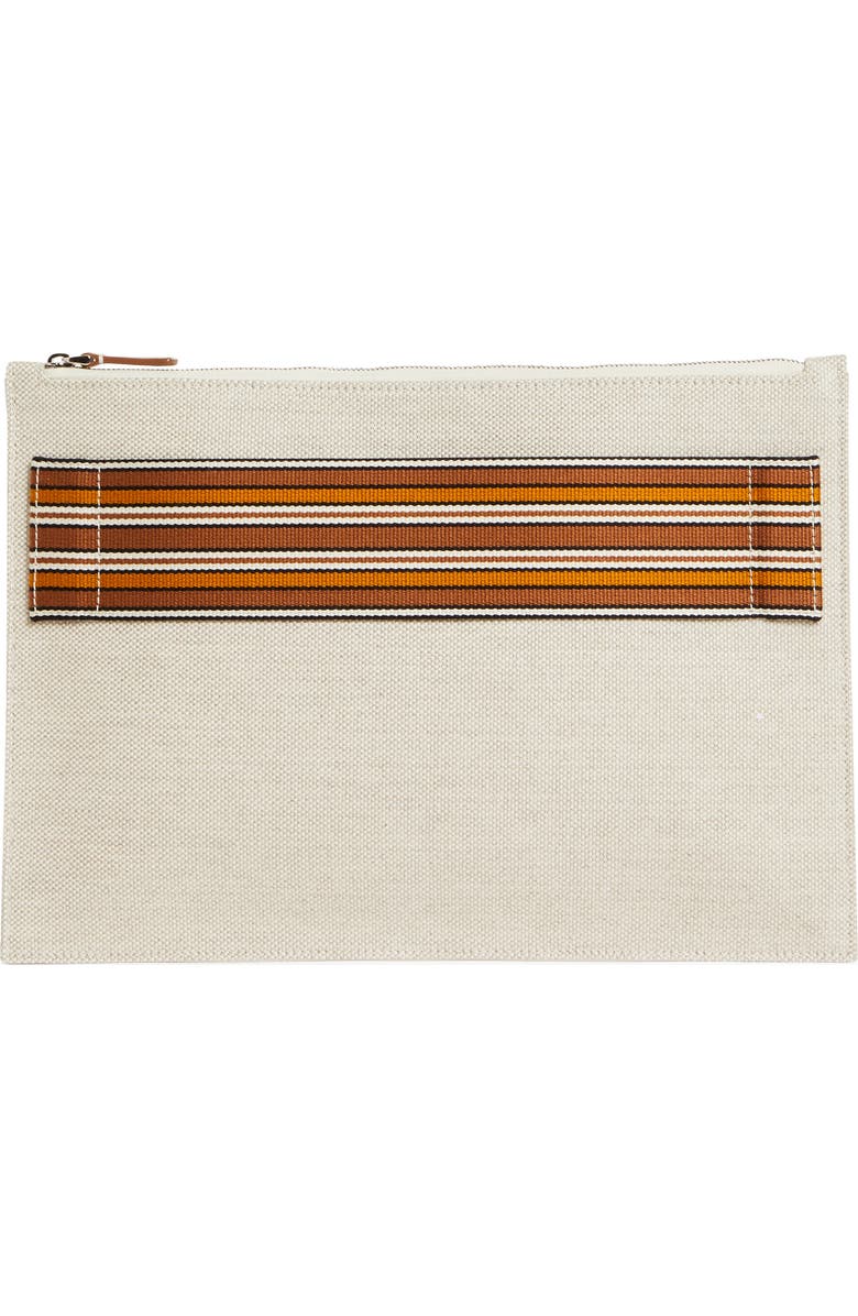 Loro Piana The Suitcase Stripe Linen & Cotton Pouch, Main, color,