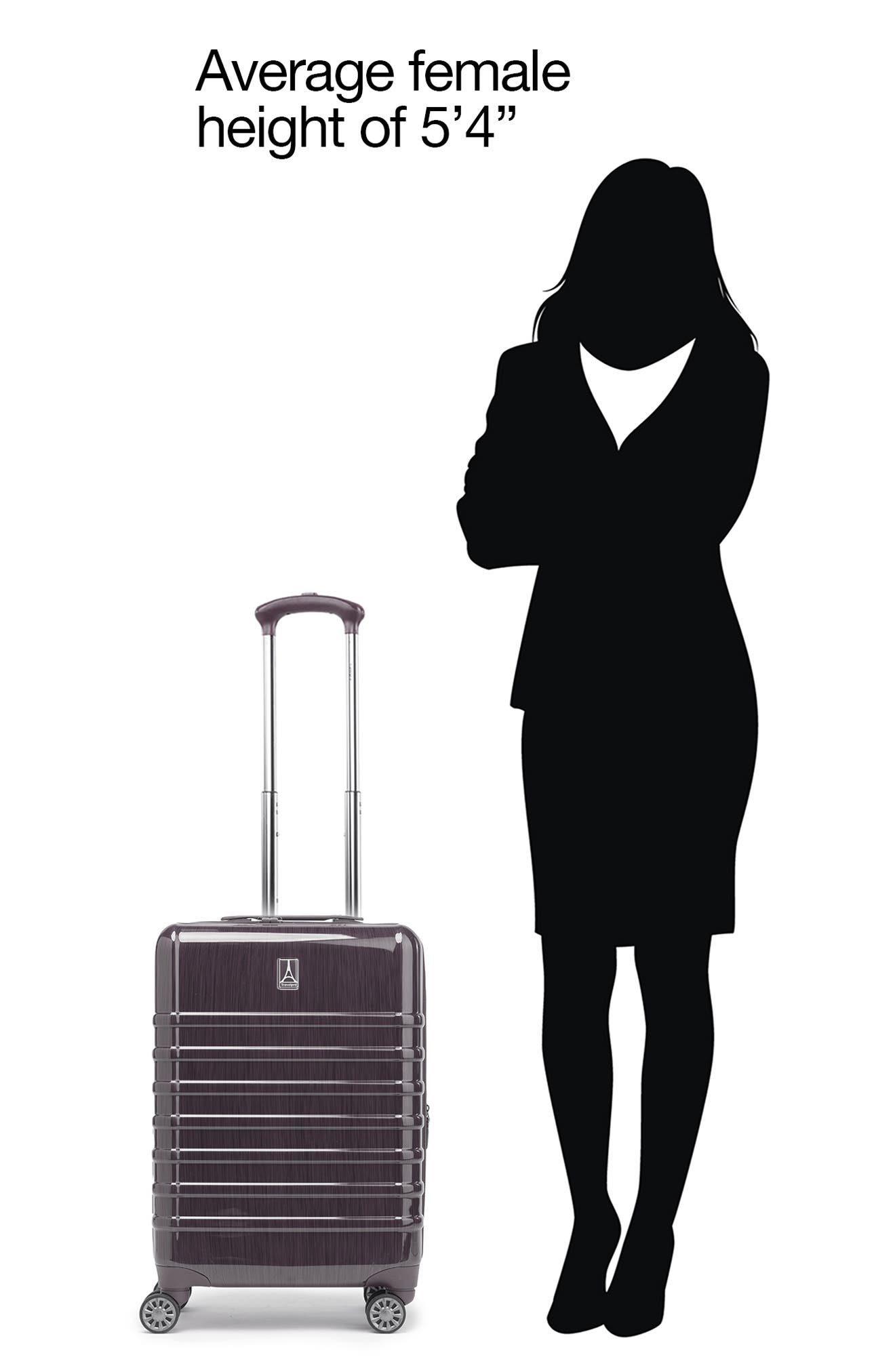 TRAVELPRO Rollmaster<sup>™</sup> Lite 2 20-Inch Hardside Carry-On Luggage, Alternate, color, Dusty Rose Black Brushed