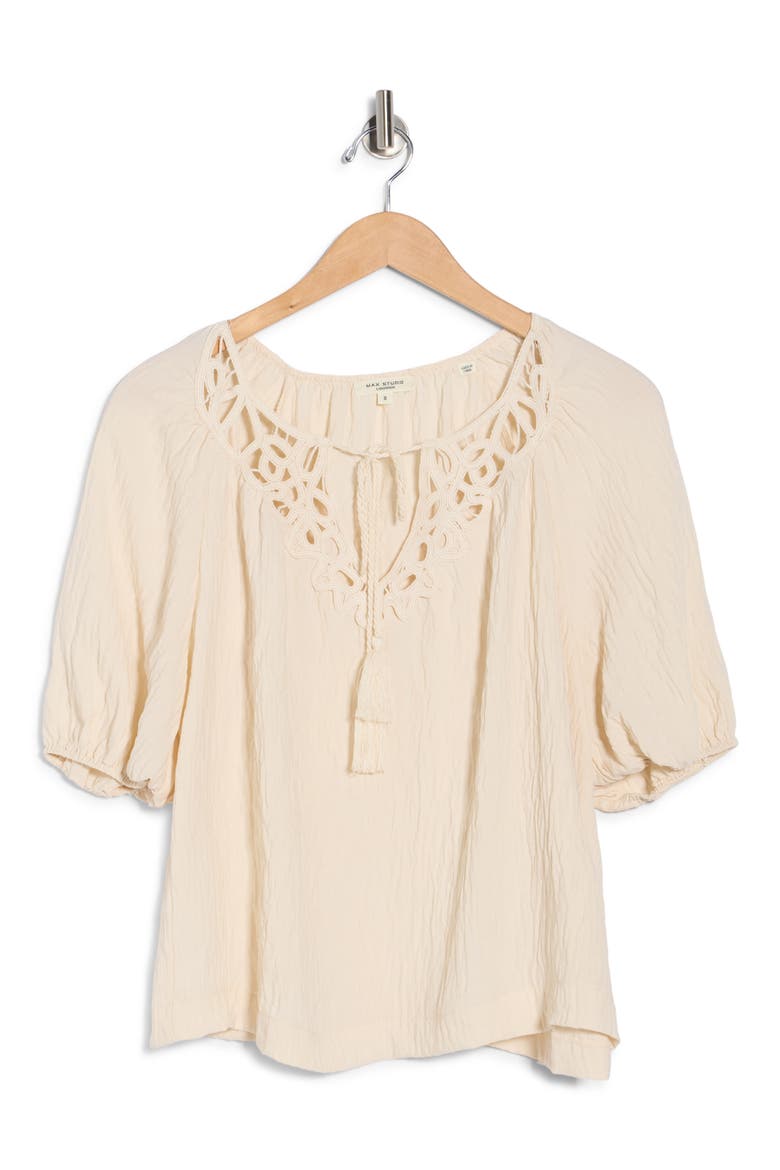 Three Quarter Sleeve Split Neck Top, Alternate, color, OYSTER