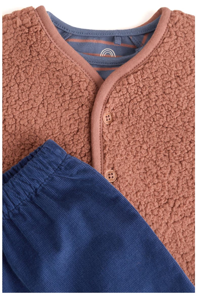 Long Sleeve T-Shirt, Teddy Vest & Pants Set, Alternate, color, BLUE