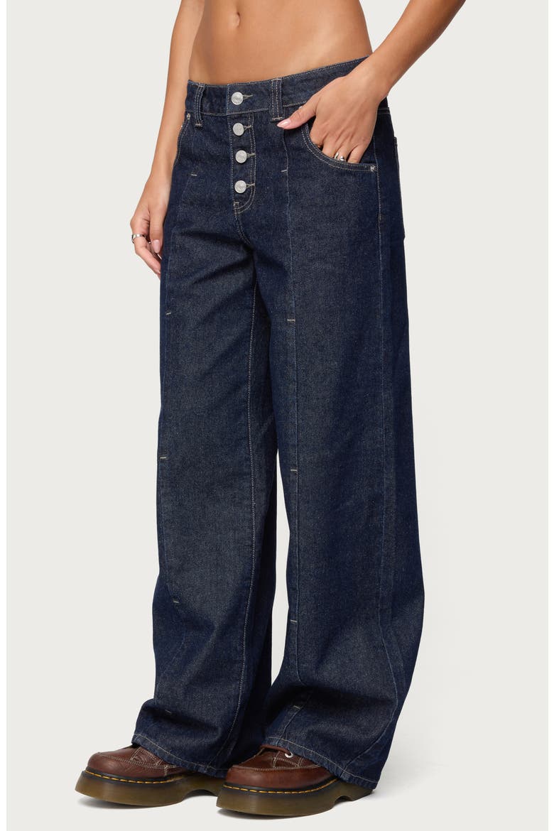 Polley Low Rise Wide Leg Jeans, Alternate, color, DARK-BLUE-WASHED