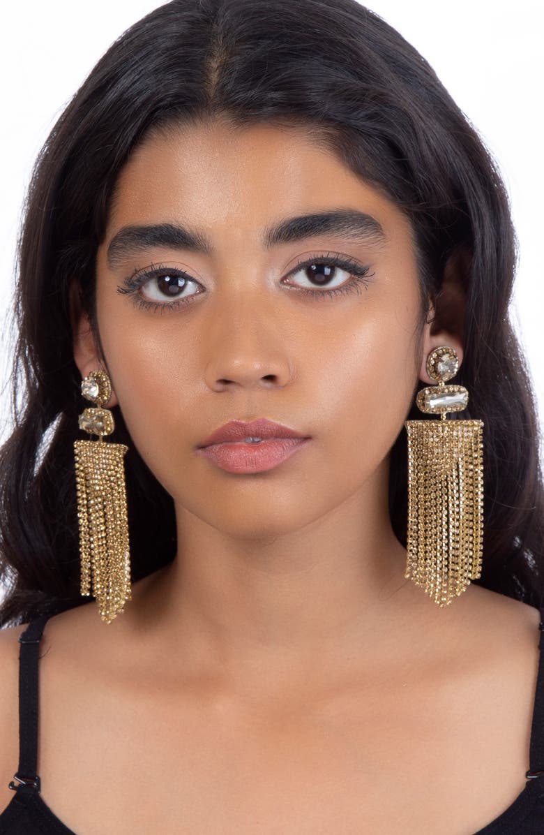 Deepa Gurnani Anvi Fringe Drop Earrings, Alternate, color, 