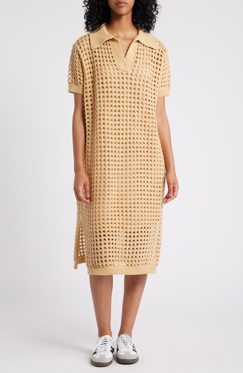 Dressed in Lala Soul Stuff Open Stitch Knit Dress, Main, color, Tan