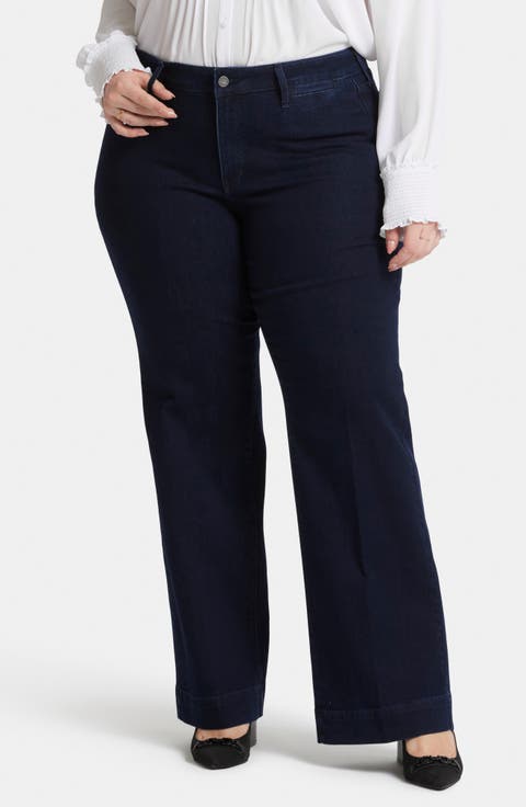 Teresa Wide Leg Trouser Jeans (Enzyme) (Plus)
