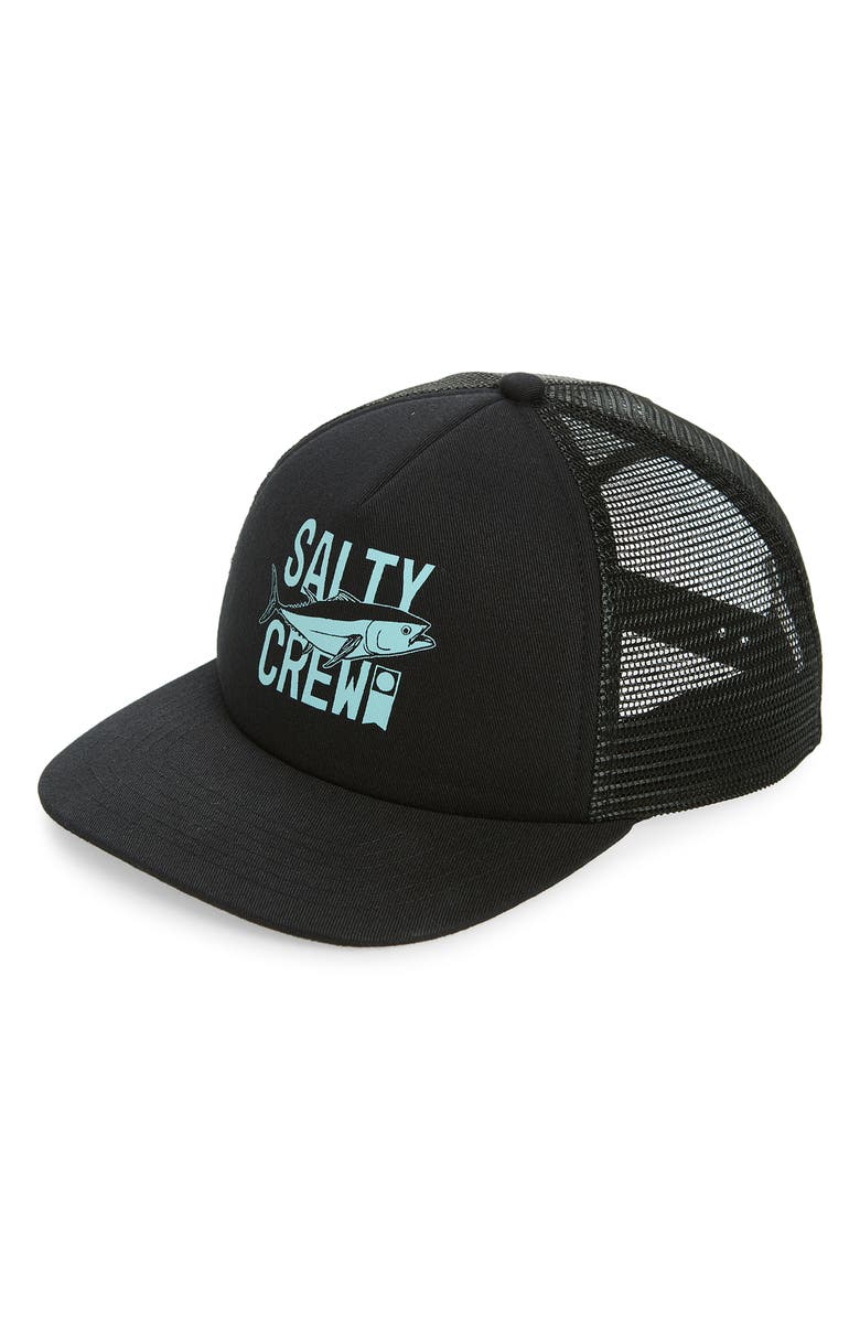 Salty Crew Kids' Good Times Trucker Hat, Main, color, True Black