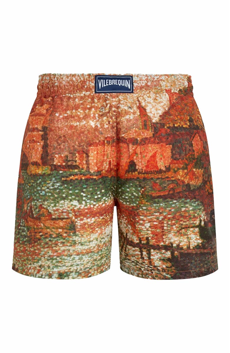 Vilebrequin Men's Sortie Du Port De St Tropez 360 Swim Trunks, Alternate, color, Brique