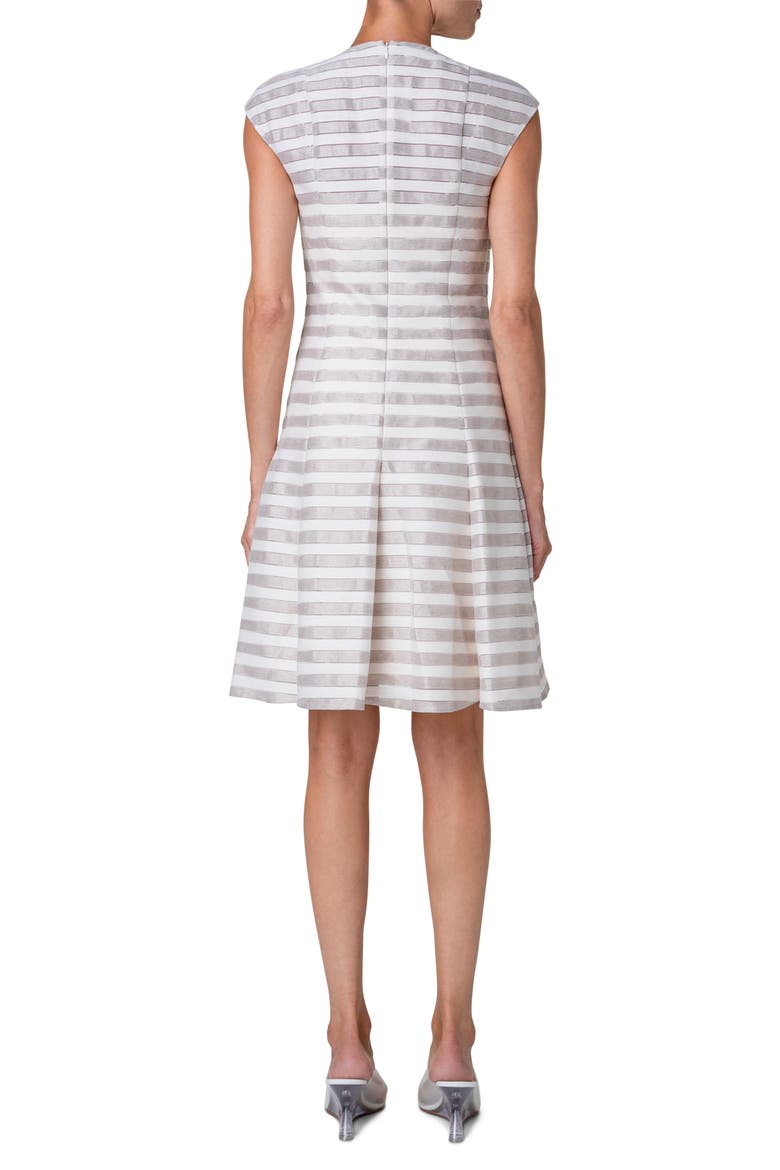 Texture Stripe A-Line Dress, Alternate, color, FLAX-CREAM
