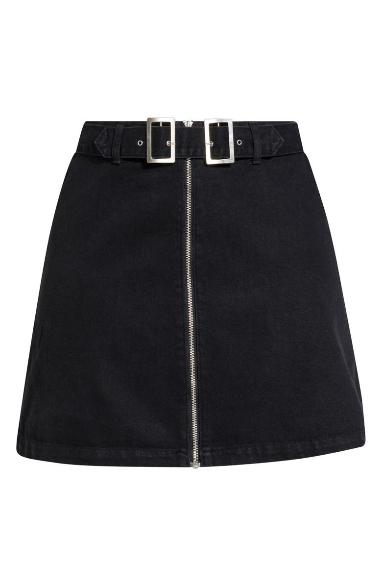 City Chic Buckle Denim Skirt, Alternate, color, 