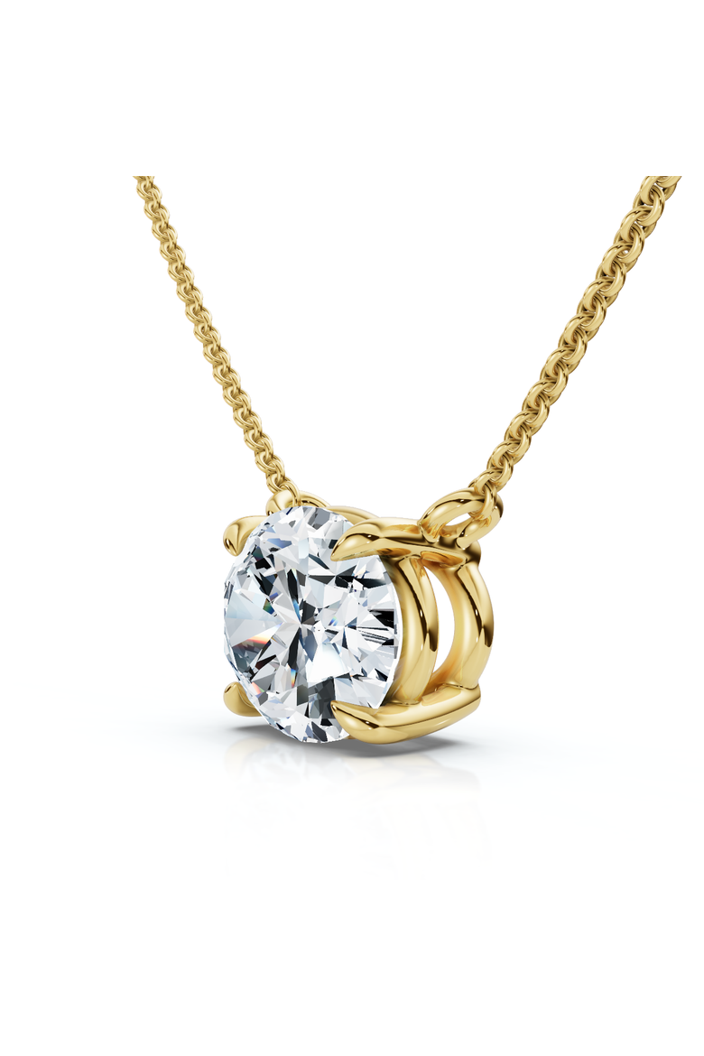 1Ct Solitaire Oval Diamond Pendant 14k Gold Women's 18" Chain Lab Grown, Main, color, Yellow Gold