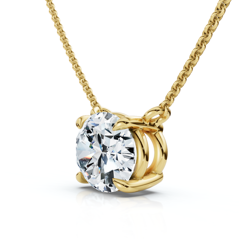 1Ct Solitaire Oval Diamond Pendant 14k Gold Women's 18" Chain Lab Grown