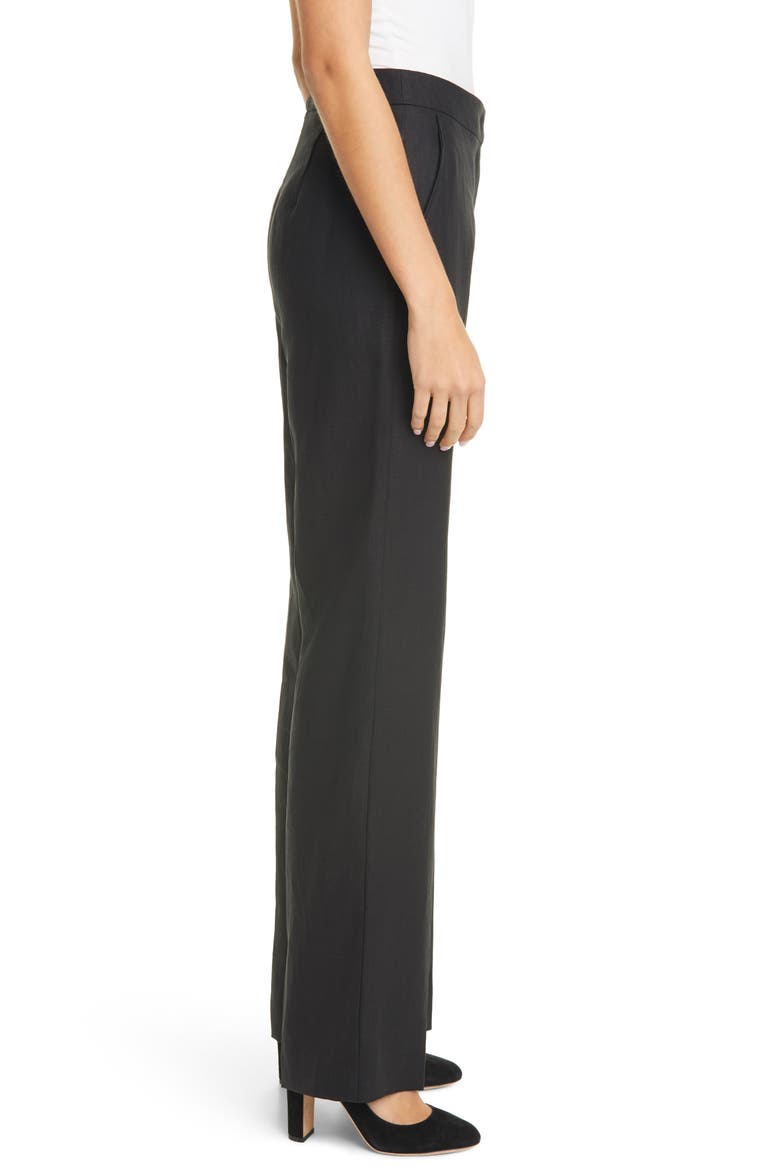Canneti Linen Trousers, Alternate, color, BLACK