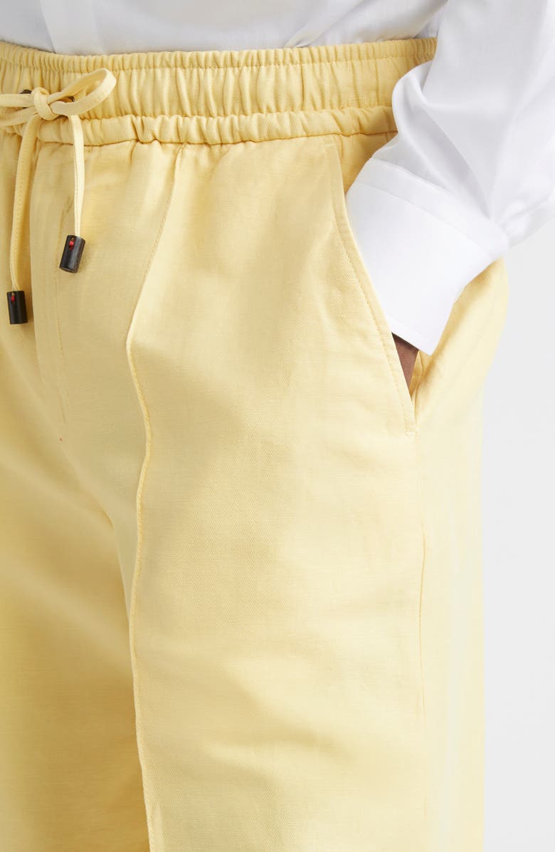 ISAIA Cotton & Linen Drawstring Bermuda Shorts, Alternate, color, 