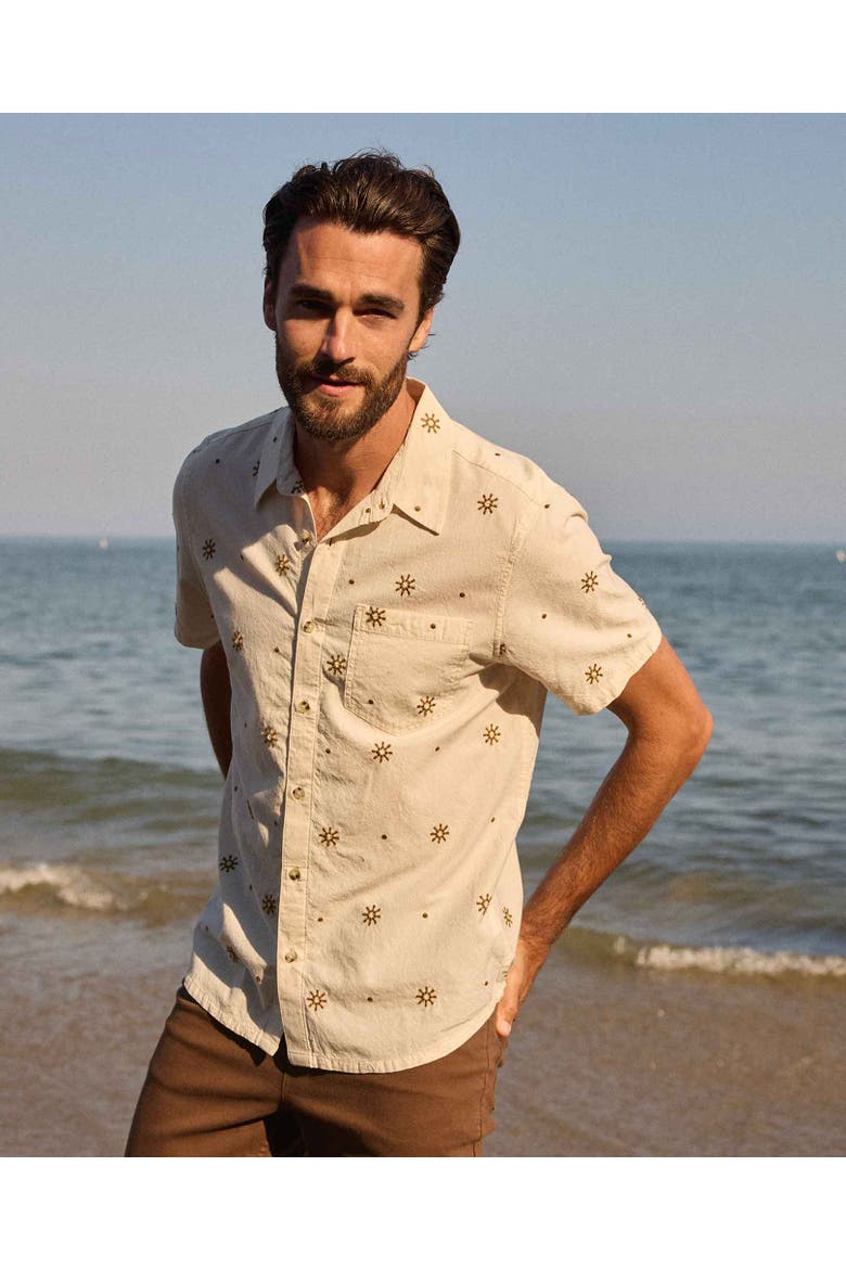 Airscape Short Sleeve Shirt Embroidered, Alternate, color, Natural Embroidery