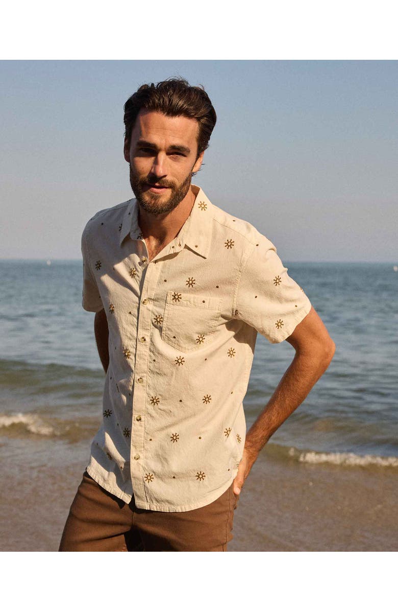 Toad & Co Airscape Short Sleeve Shirt Embroidered, Alternate, color, Natural Embroidery