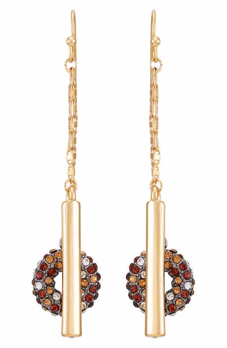 Vince Camuto Crystal Chain Drop Earrings