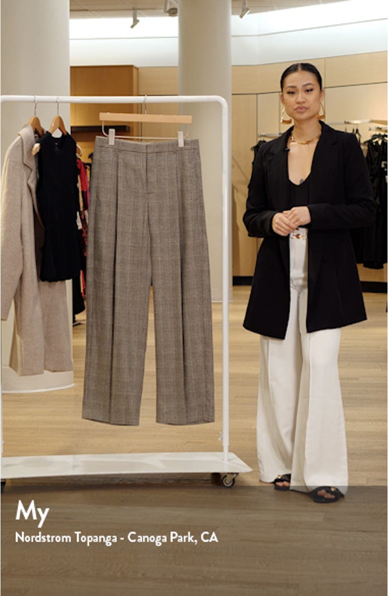 Plaid High Waist Wool Blend Pants, sales video thumbnail