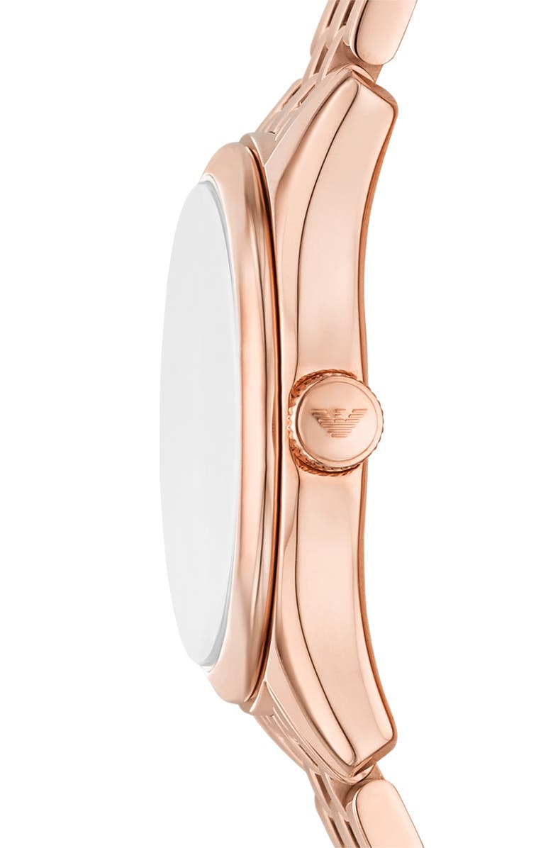Emporio Armani Three-Hand Date Bracelet Watch, Alternate, color, Rose Gold