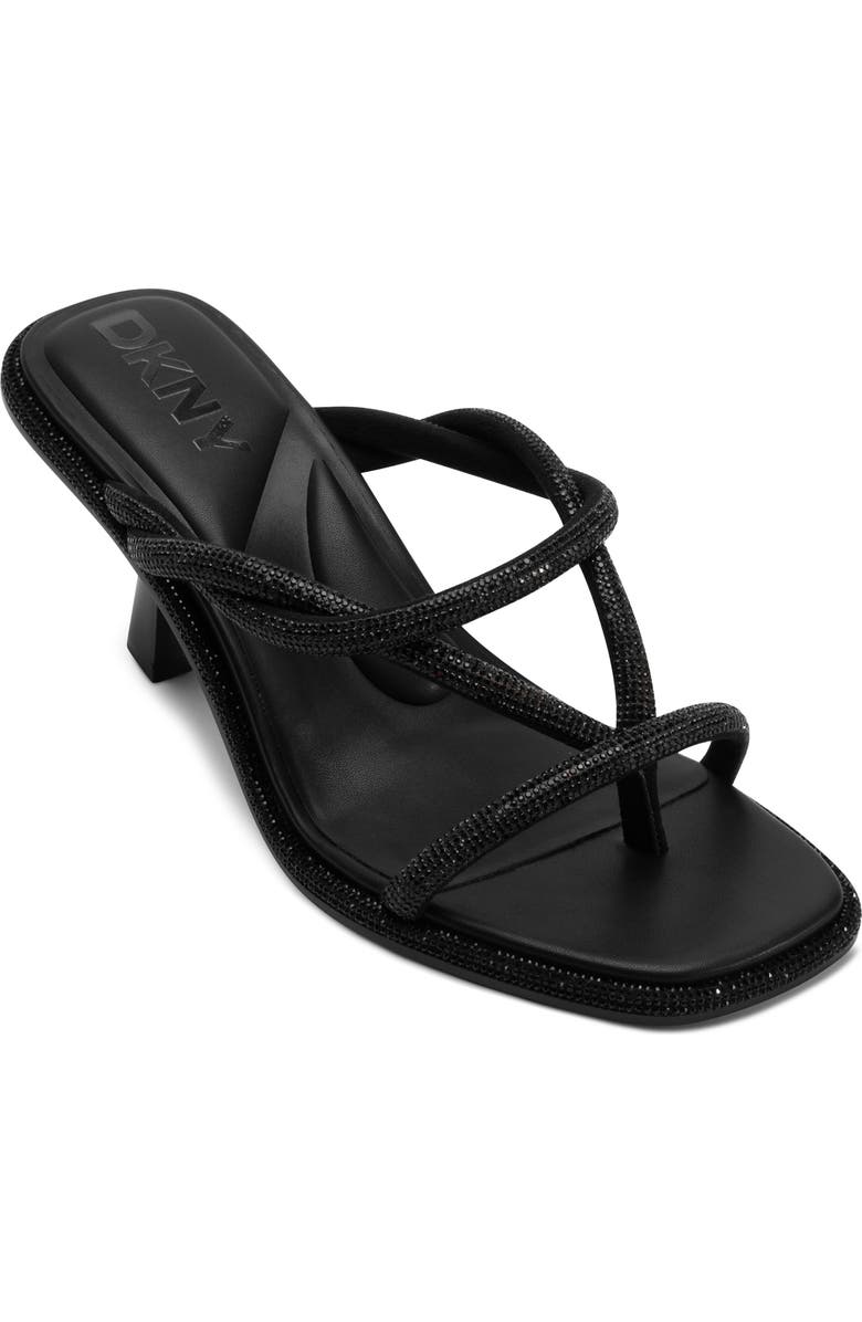 DKNY Embellished Strappy Sandal, Main, color, Black