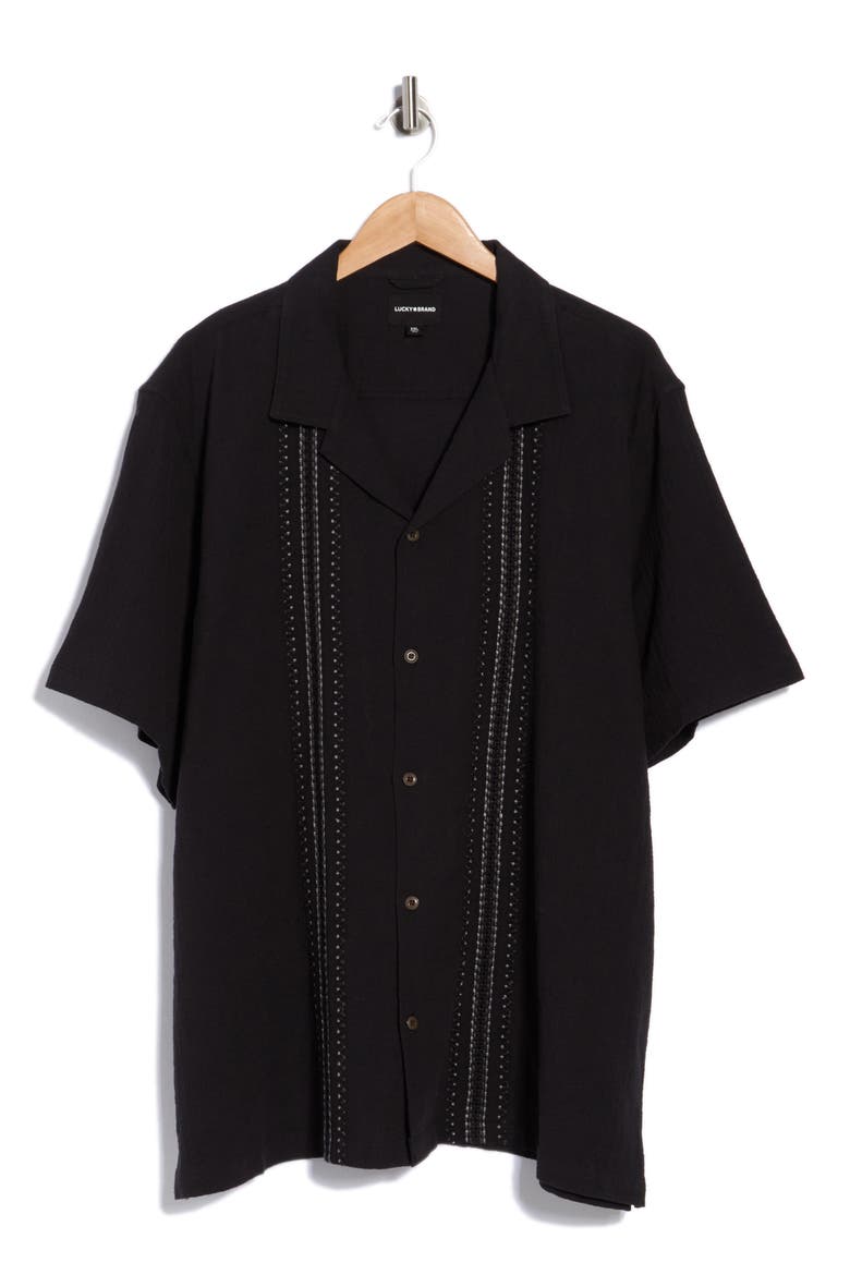 Embroidered Camp Shirt, Main, color, PHANTOM