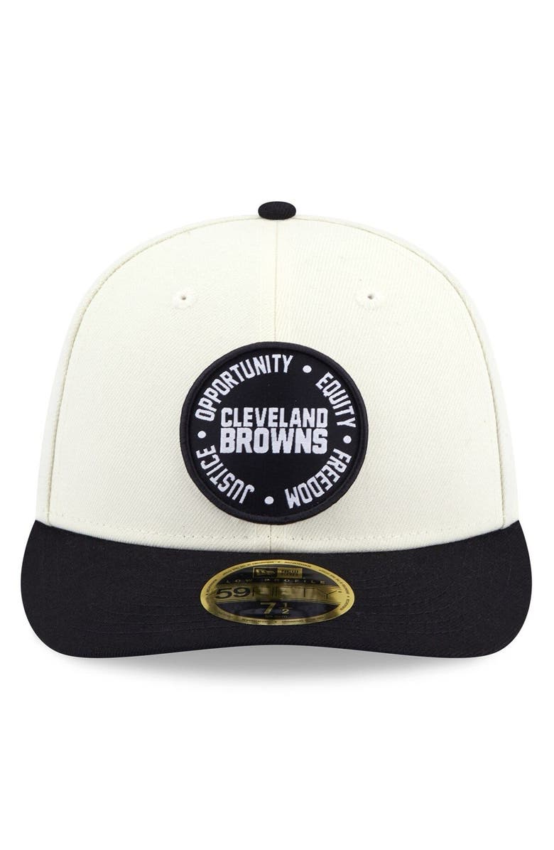 New Era Men's New Era Cream/Black Cleveland Browns 2022 Inspire Change 59FIFTY Low Profile Fitted Hat, Alternate, color,