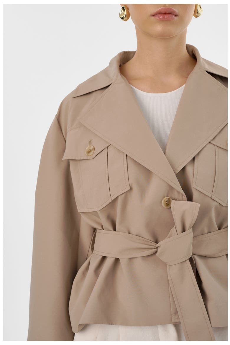 Quinn | Cropped Trench Coat, Alternate, color, Khaki