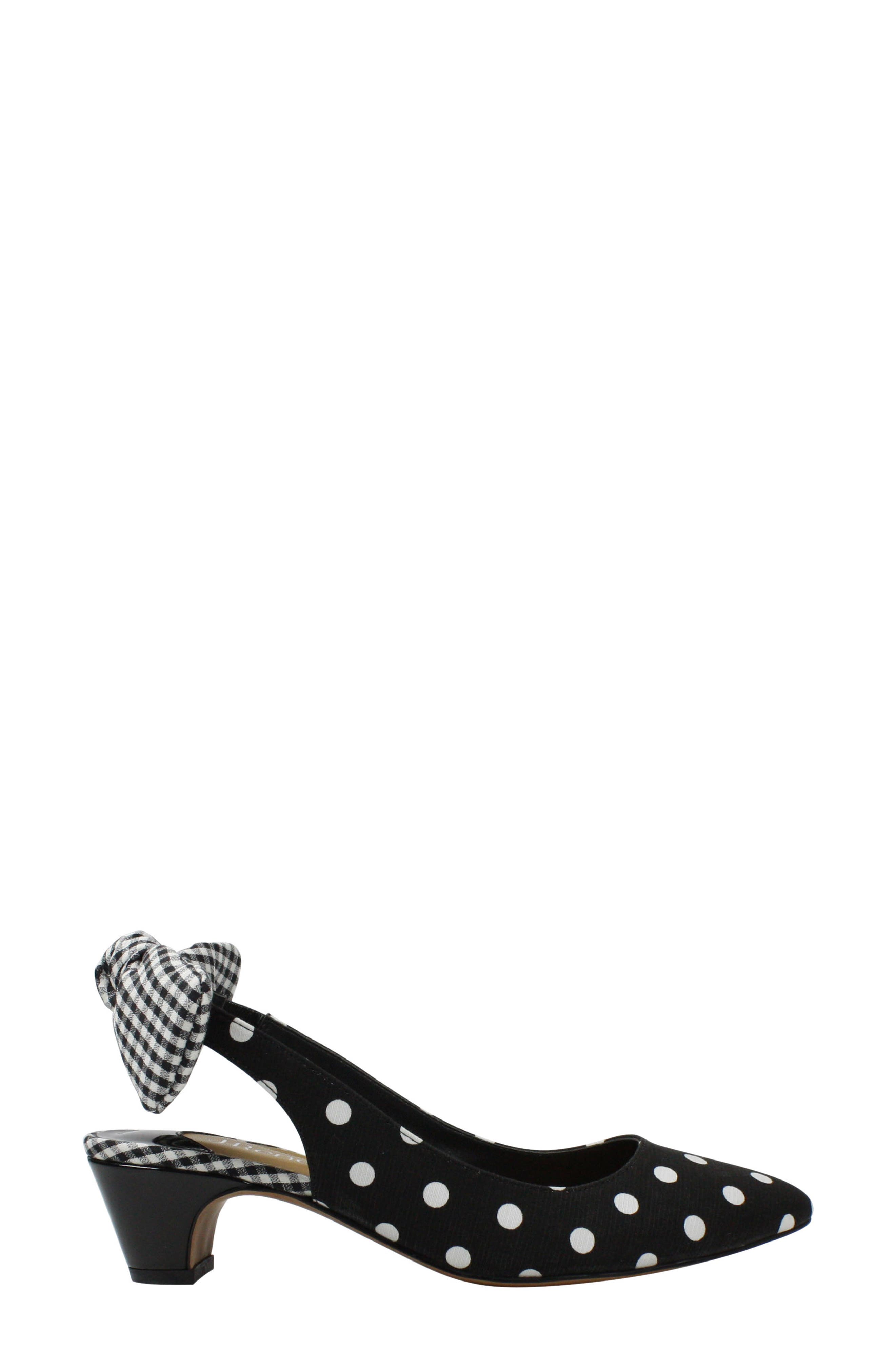 Gleda Slingback Pump, Alternate, color, BLACK/ WHITE POLKA DOT FABRIC