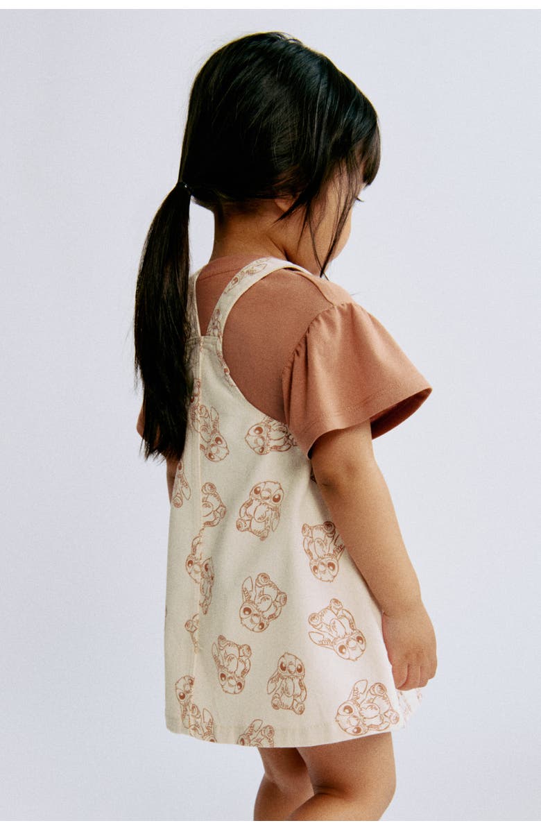 H&M Printed Dungaree Dress, Alternate, color, 