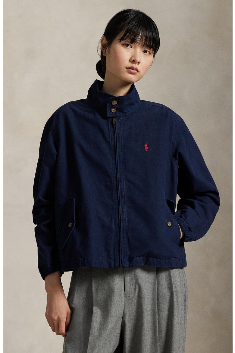 Cotton Canvas Zip Jacket, Alternate, color, NEWPORT NAVY