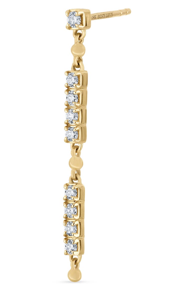 18k Gold Florentine Diamond Linear Drop Earrings, Alternate, color, 18KY