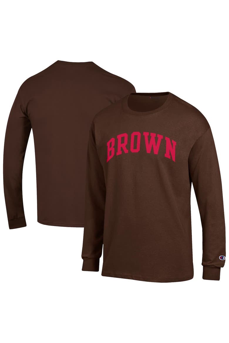 Men's Champion  Brown Brown Bears Basic Arch Long Sleeve T-Shirt, Main, color, Brown