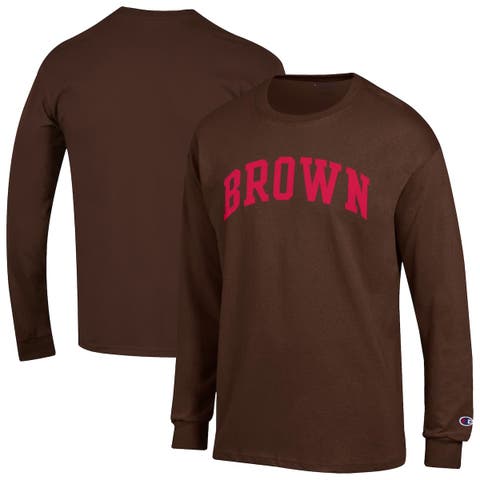 Men's Champion  Brown Brown Bears Basic Arch Long Sleeve T-Shirt