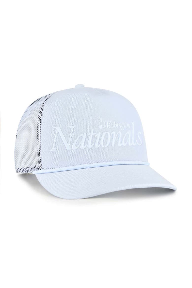 Men's '47 Light Blue Washington Nationals Foundation Script Hitch Adjustable Trucker Hat, Alternate, color, Light Blue