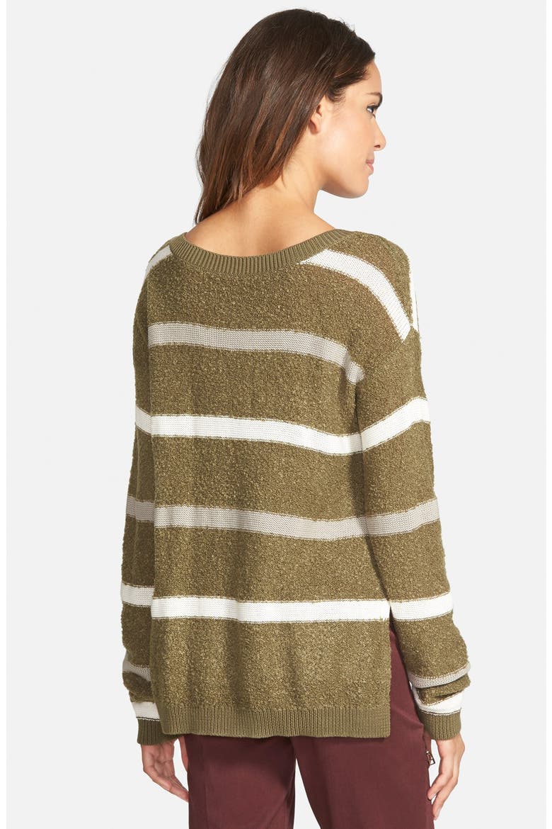 Long Sleeve Stripe Pullover, Alternate, color, OLIVE BURNT MULTI STRIPE