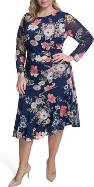 Vince Camuto Long Sleeve Mesh Body-Con Midi Dress
