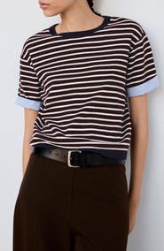 MANGO Biboy Striped Crewneck Sweater