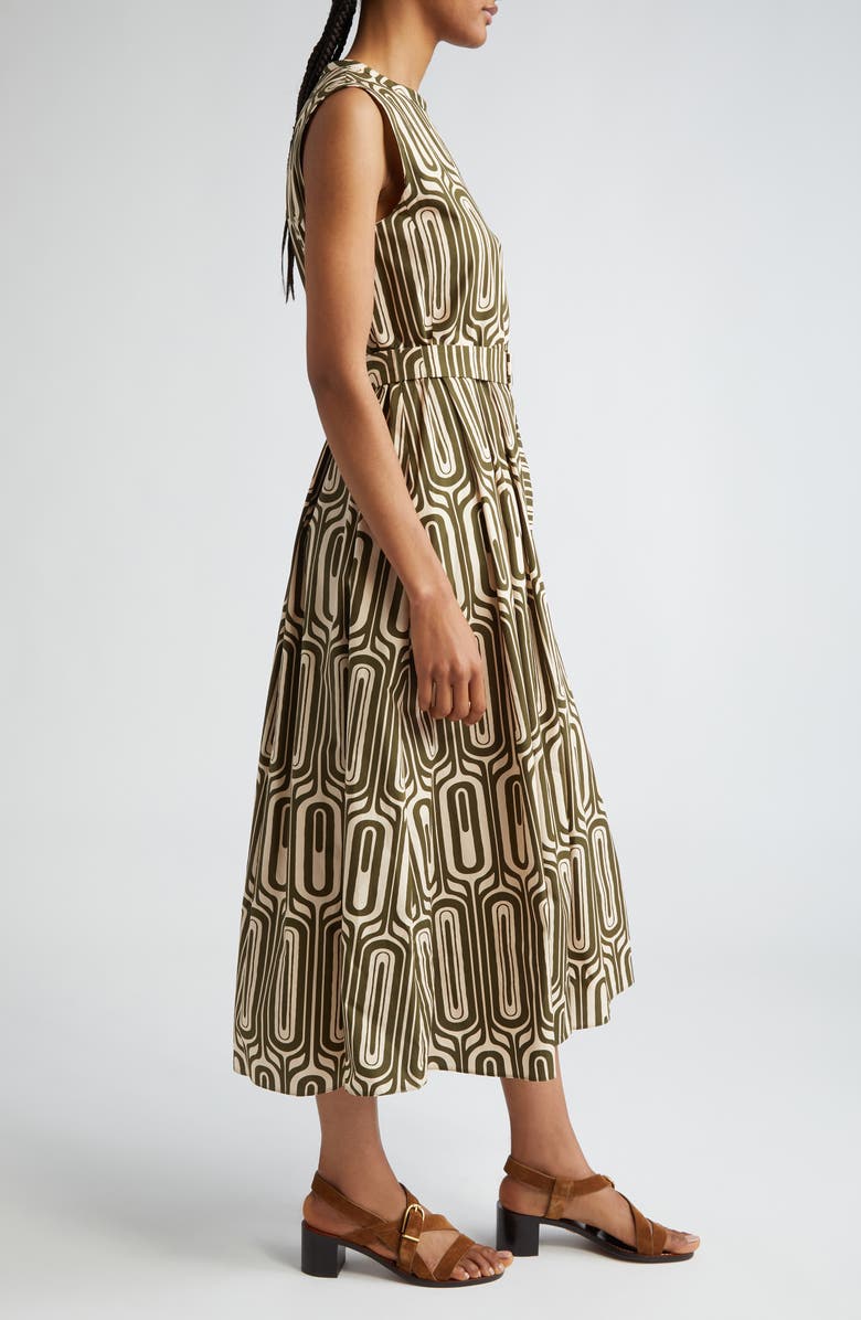 Max Mara Temide Sleeveless Belted Midi Dress, Alternate, color, 
