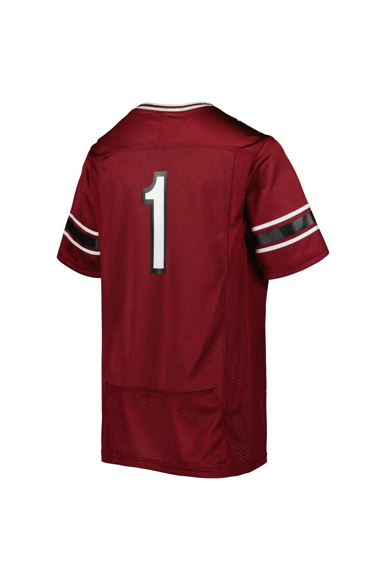 Youth Under Armour #1 Garnet South Carolina Gamecocks Team Replica Football Jersey, Alternate, color, Garnet