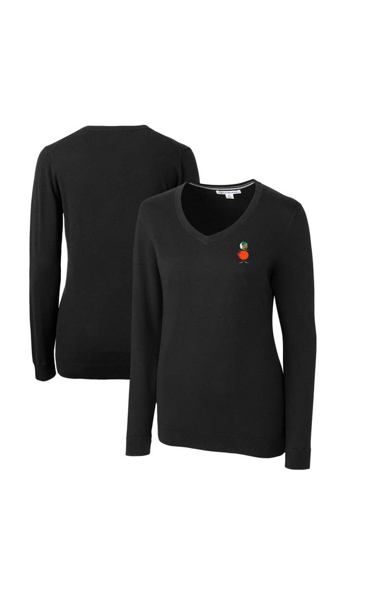 Cutter & Buck Women's Cutter & Buck Black UCF Knights Lakemont Tri-Blend V-Neck Pullover Sweater, Alternate, color, 
