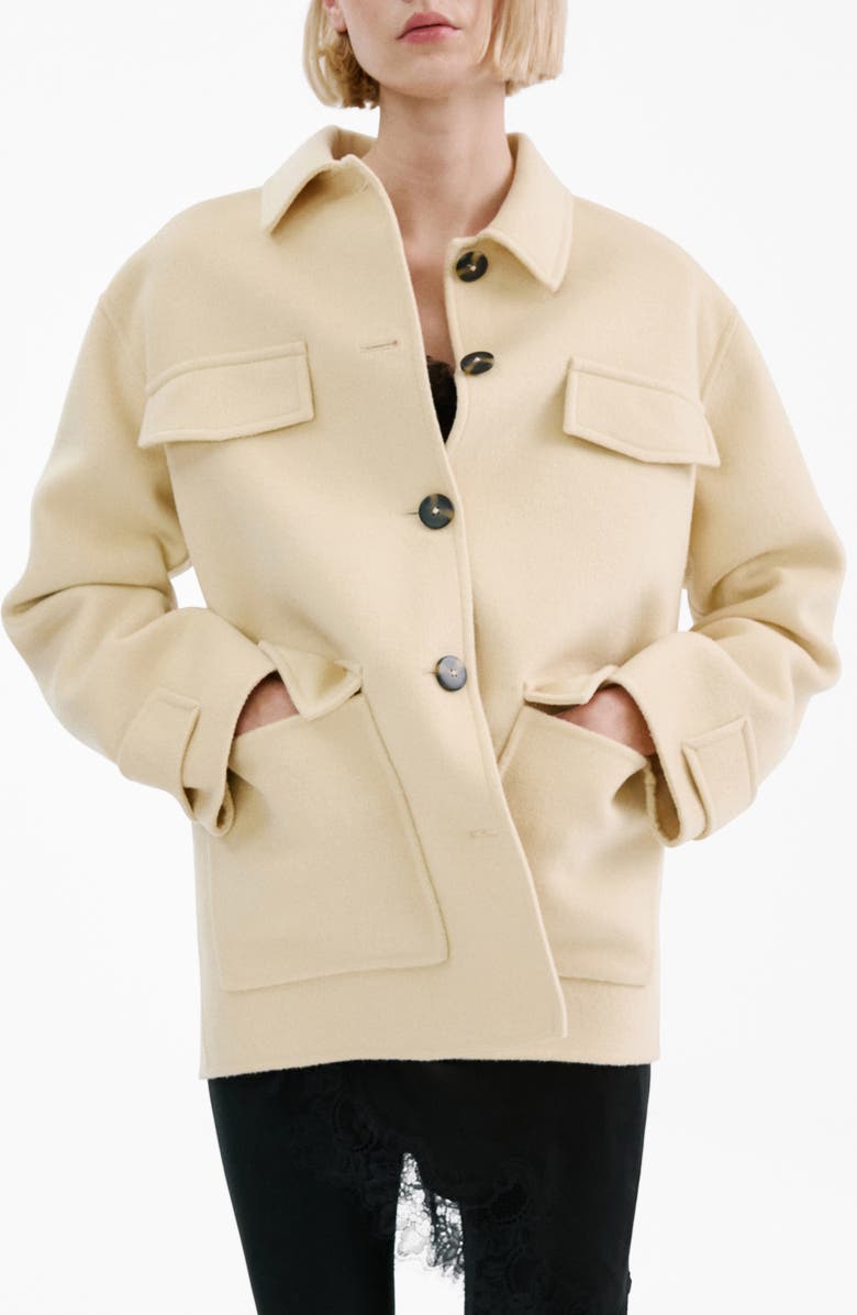 MANGO Wool Blend Jacket, Main, color, Vanilla