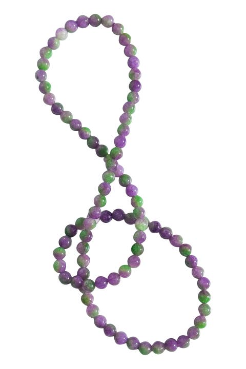 Lavender field Green purple jade pendant necklace
