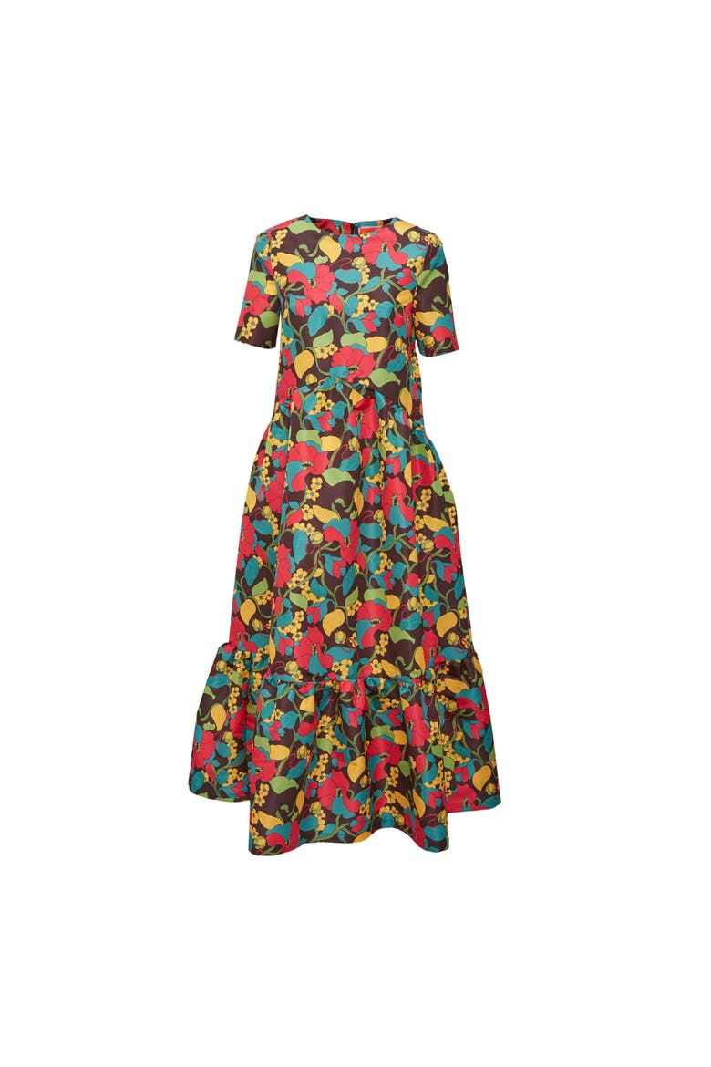 Belle Dress Vines Brown, Alternate, color, Vines Brown