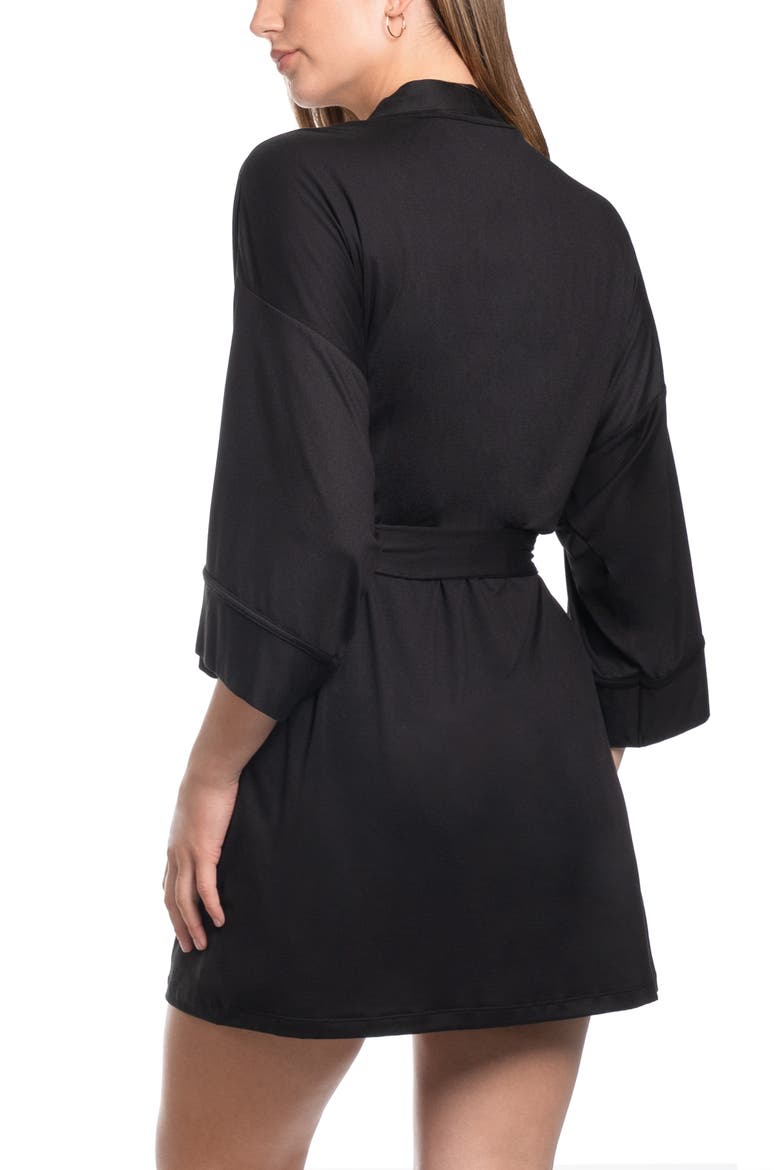 Lettie Knit Robe, Alternate, color, BLACK