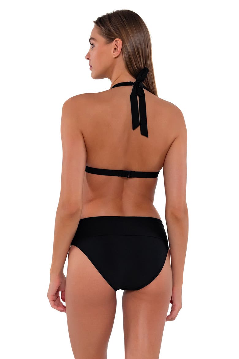 Hannah High Waist Bikini Swim Bottoms, Alternate, color, Black