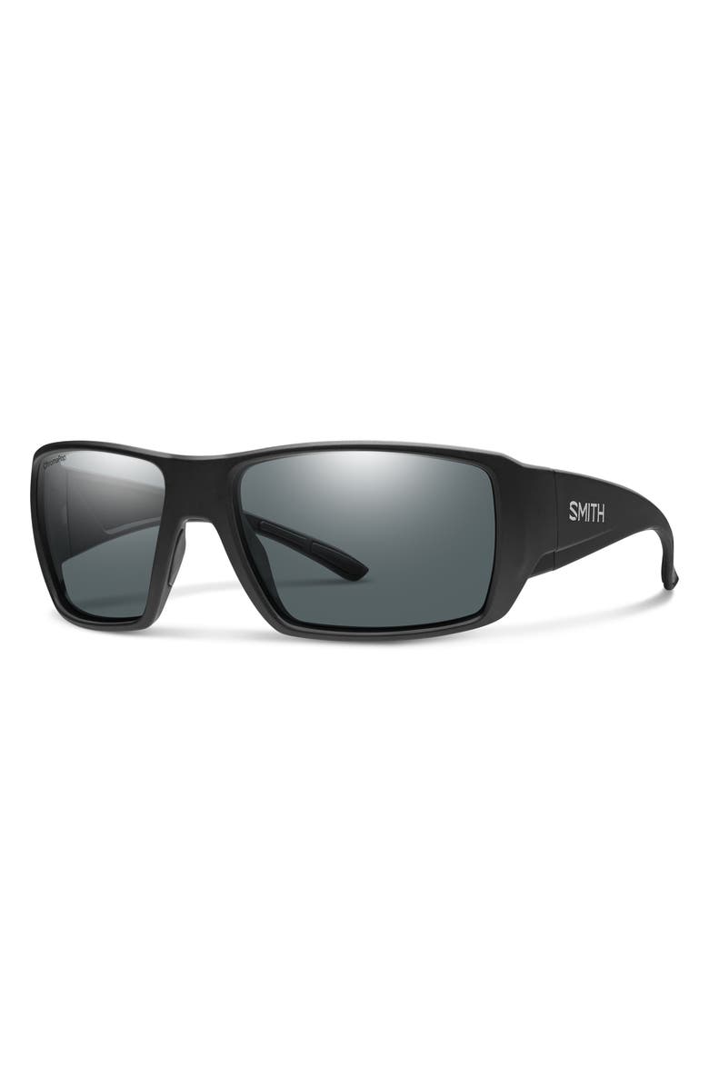 Smith Guides Choice XL 63mm ChromaPop<sup>™</sup> Polarized Oversize Square Sunglasses, Alternate, color, Matte Black / Glass Gray