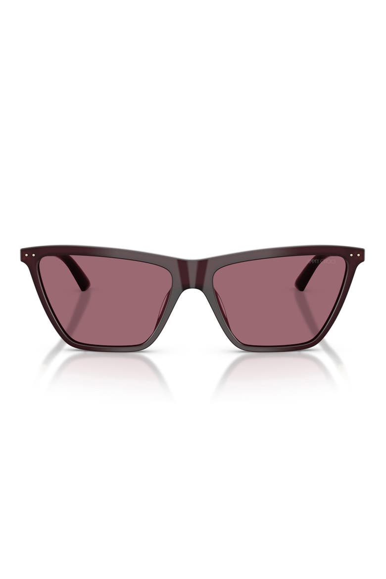 56mm Cat Eye Sunglasses, Main, color, OPALINE PRUNE / VIOLET