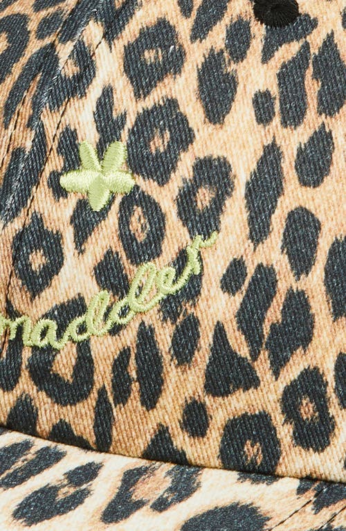 Damson Madder Smiley Baseball Cap In Leopard