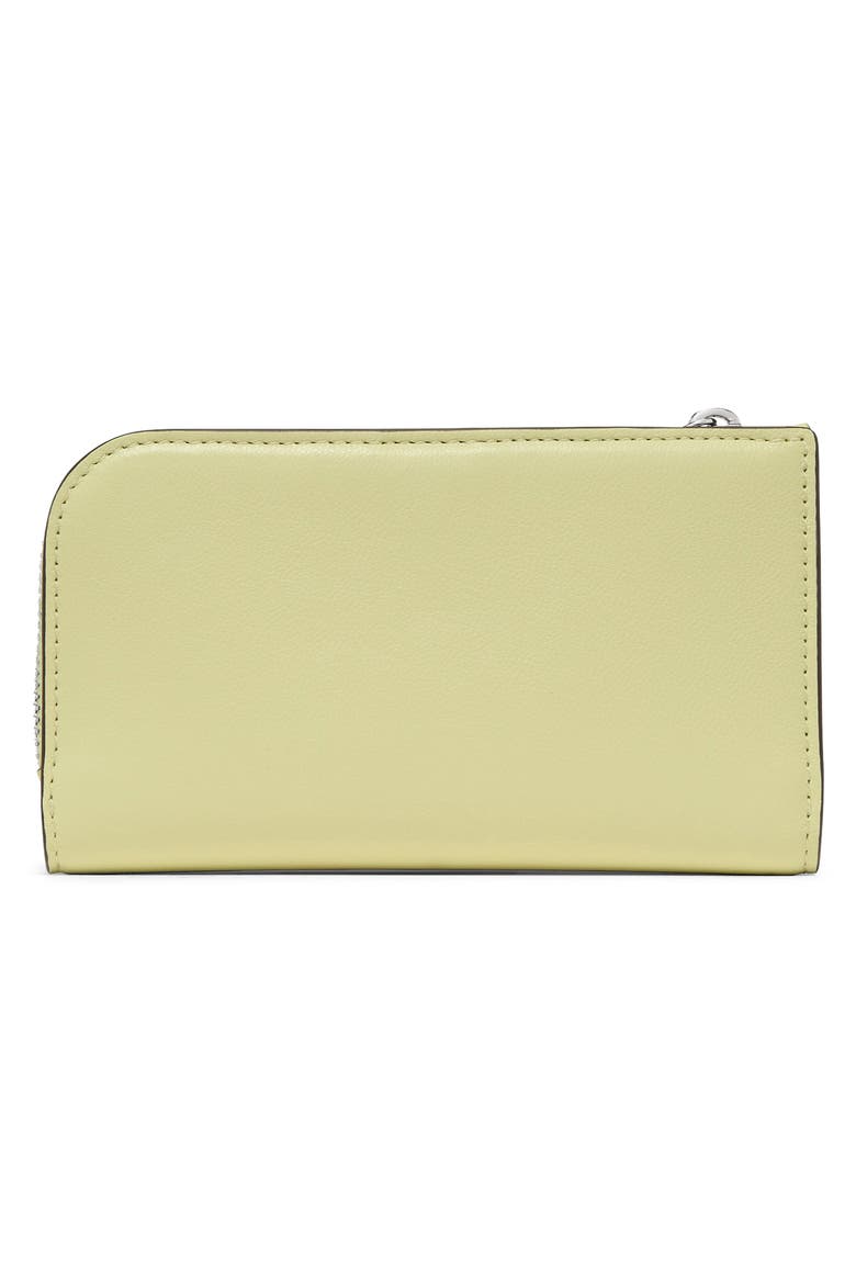 small halo fine grain leather zip wallet, Alternate, color, PALE CITRON