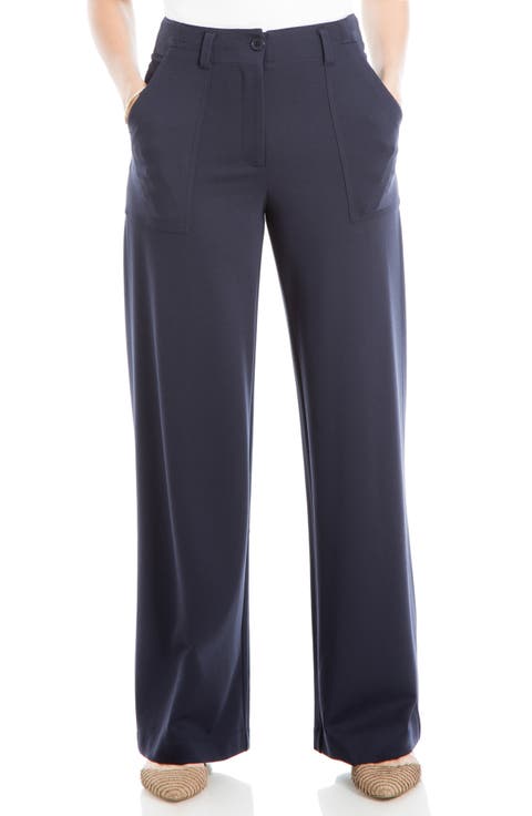 Ponte High Waist Wide Leg Pants