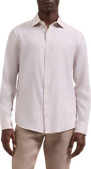 Bugatchi Axel Trim Fit Solid Cotton Blend Button-Up Shirt